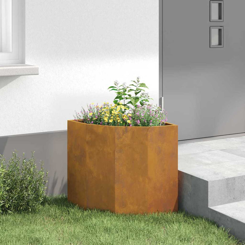 vidaXL Corner Planter Rusty 45 x 45 x 50 cm Weathering steel