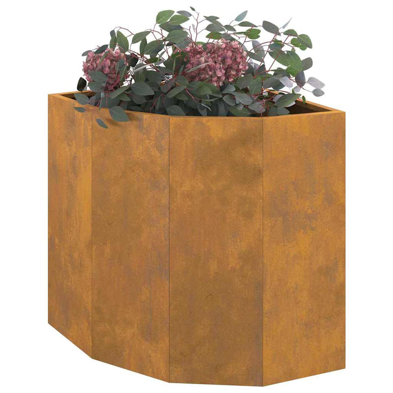 vidaXL Corner Planter Rusty 45 x 45 x 50 cm Weathering steel