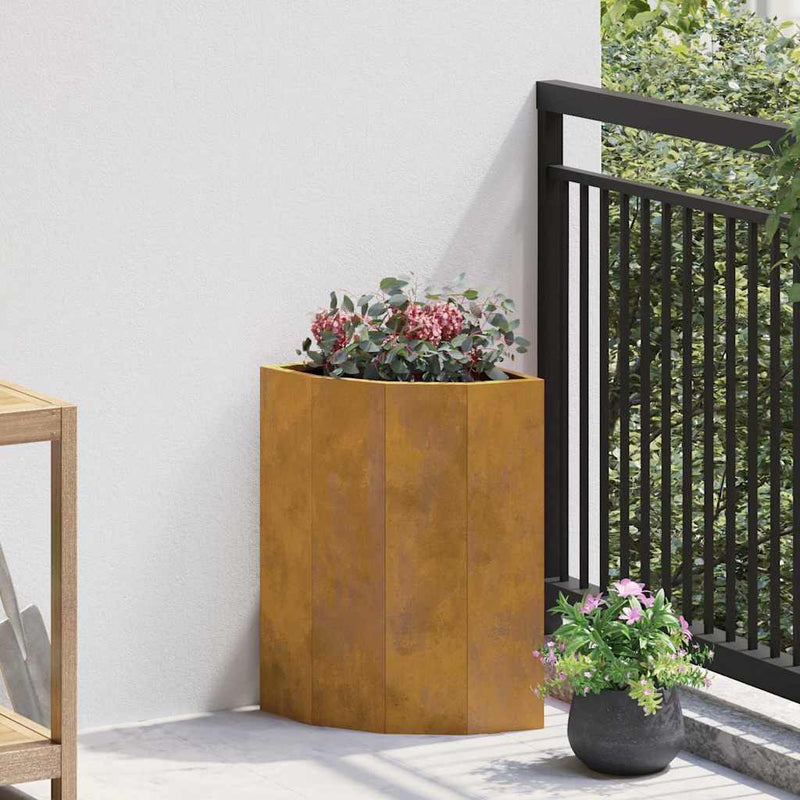 vidaXL Corner Planter Rusty 30 x 30 x 50 cm Weathering steel