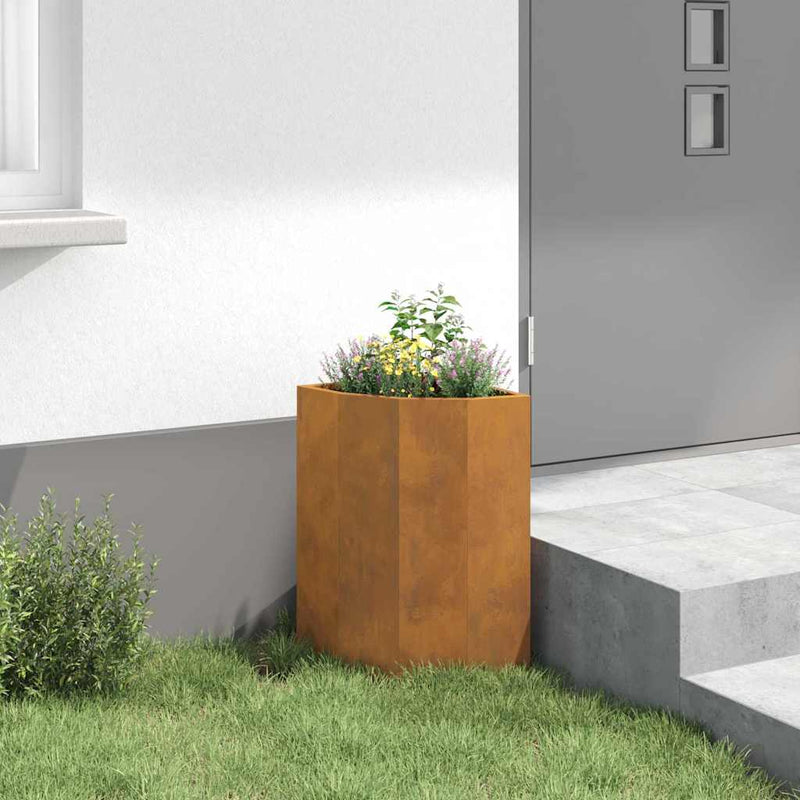 vidaXL Corner Planter Rusty 30 x 30 x 50 cm Weathering steel