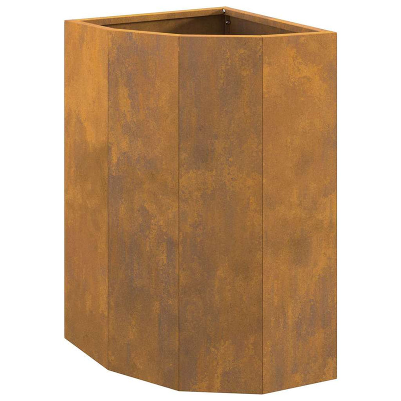 vidaXL Corner Planter Rusty 30 x 30 x 50 cm Weathering steel