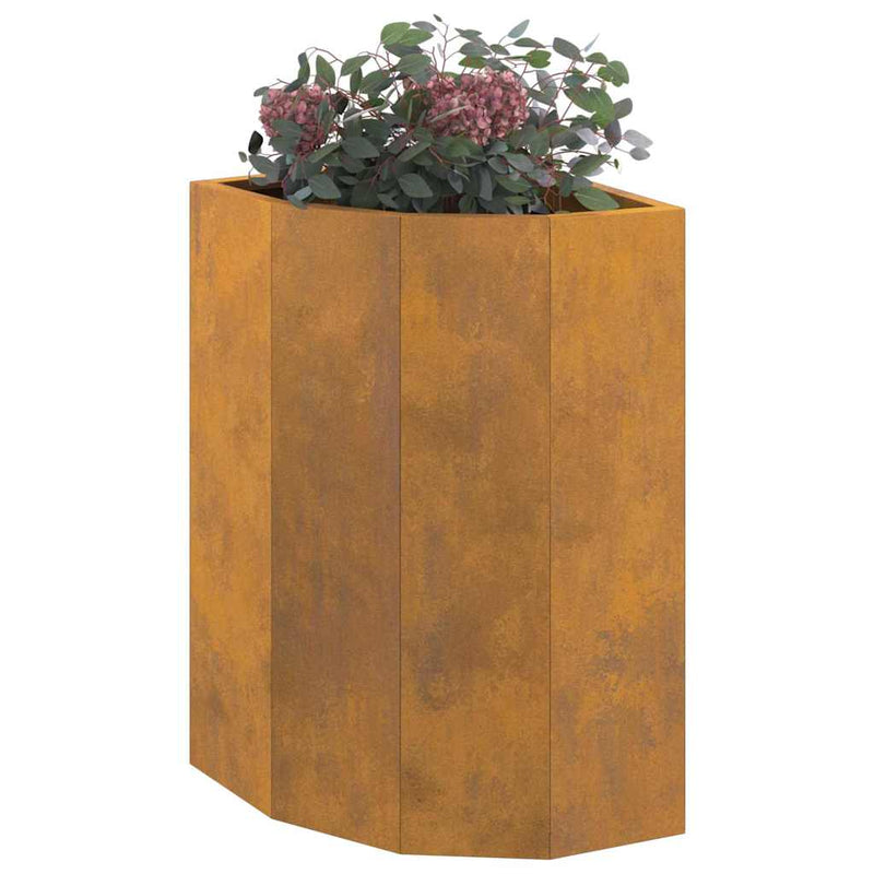 vidaXL Corner Planter Rusty 30 x 30 x 50 cm Weathering steel