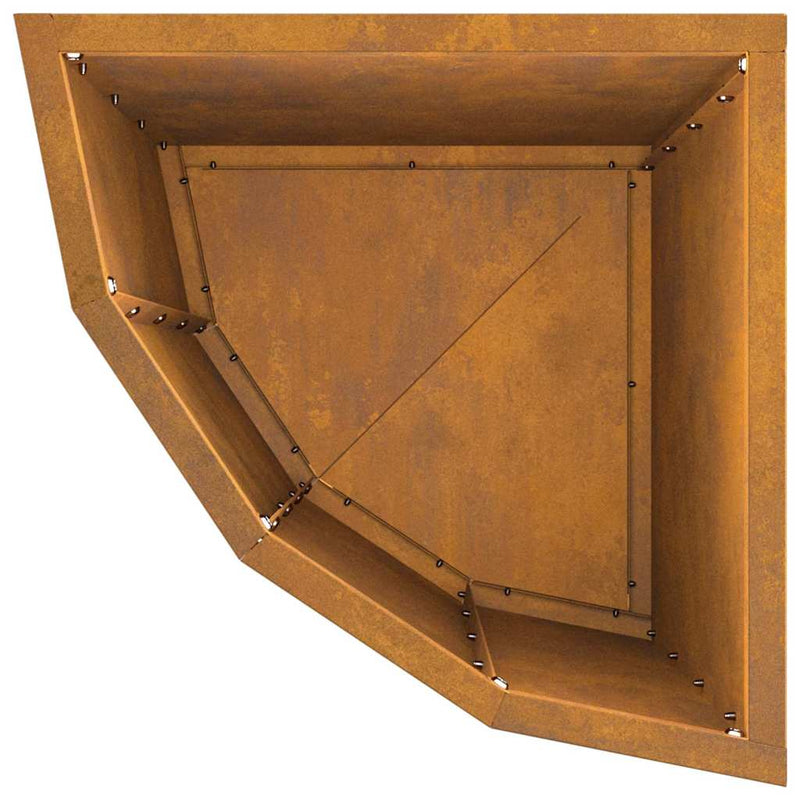 vidaXL Corner Planter Rusty 30 x 30 x 50 cm Weathering steel
