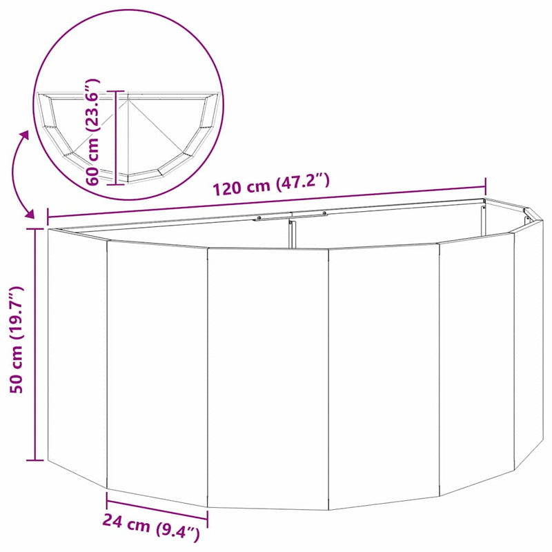 vidaXL Planter Rusty 120 x 60 x 50 cm Weathering Steel