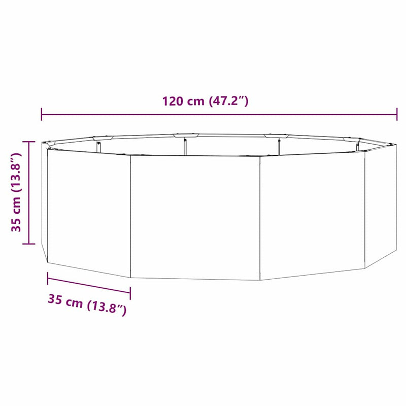 vidaXL Planter Rusty 120 x 120 x 35 cm Weathering Steel