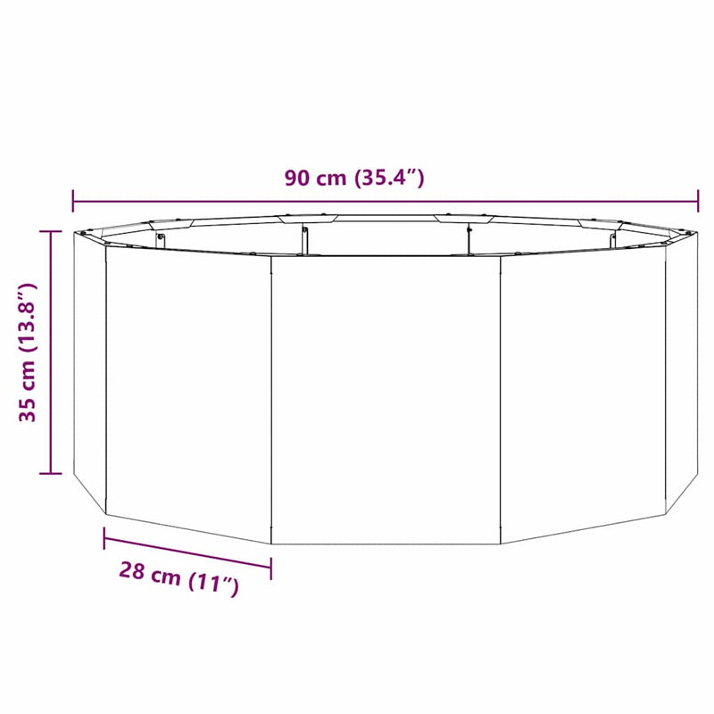 vidaXL Planter Anthracite 90 x 90 x 35 cm Steel