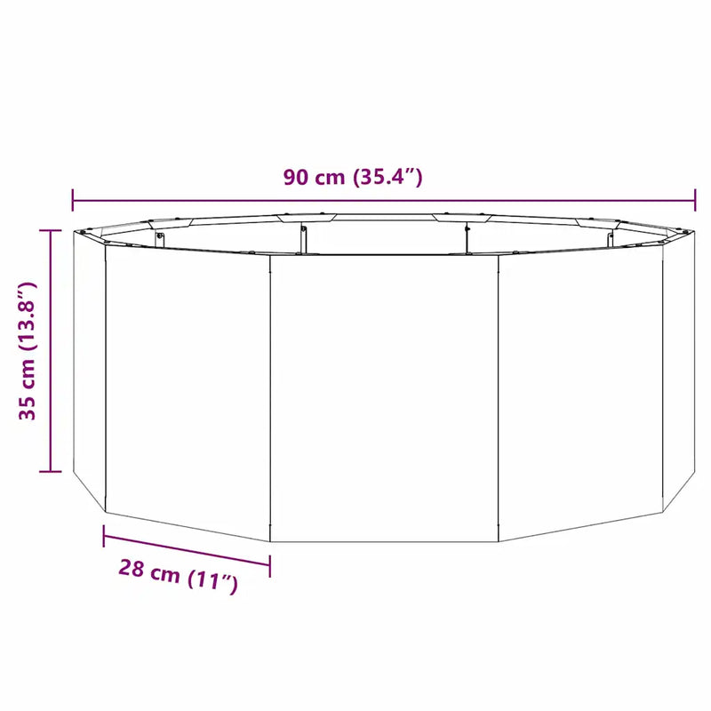 Planter Rusty 90 x 90 x 35 cm Weathering Steel
