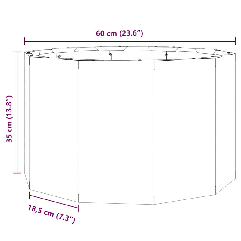 vidaXL Planter Anthracite 60 x 60 x 35 cm Steel