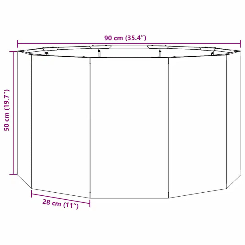 Planter Black 90 x 90 x 50 cm Steel