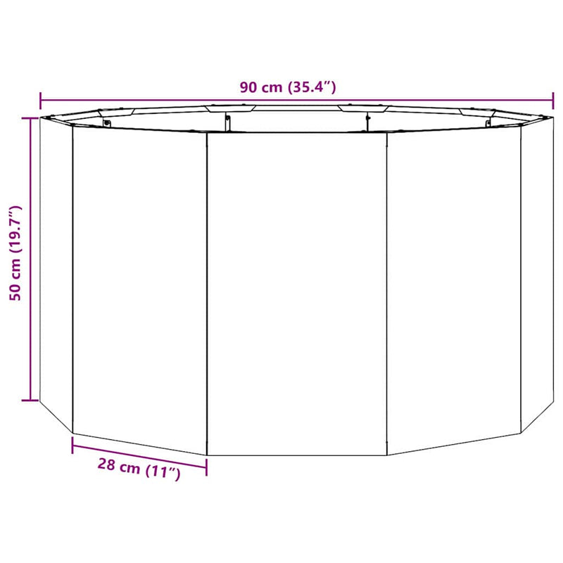vidaXL Planter Anthracite 90 x 90 x 50 cm Steel