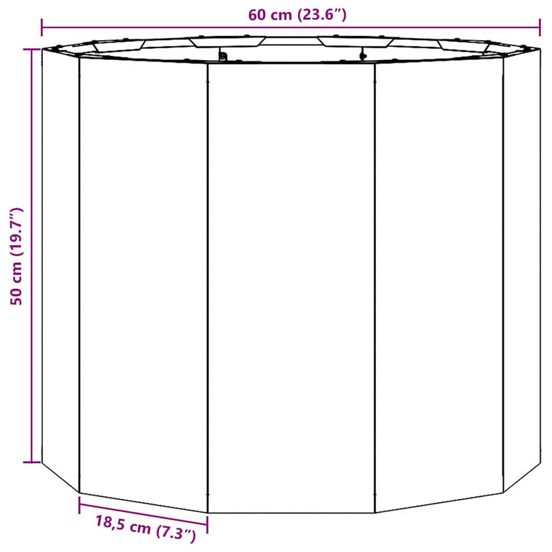 vidaXL Planter Anthracite 60 x 60 x 50 cm Steel
