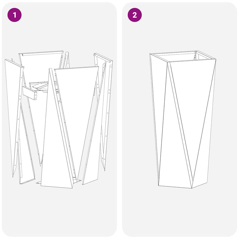 vidaXL Planter Black 30 x 30 x 75 cm Steel