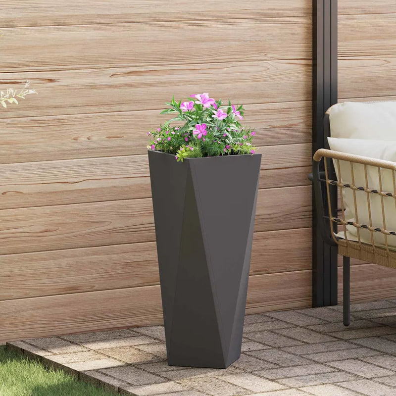 Planter 2 pcs Black 30 x 30 x 75 cm Steel