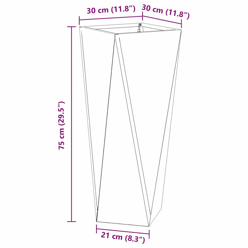 vidaXL Planter Anthracite 30 x 30 x 75 cm Steel