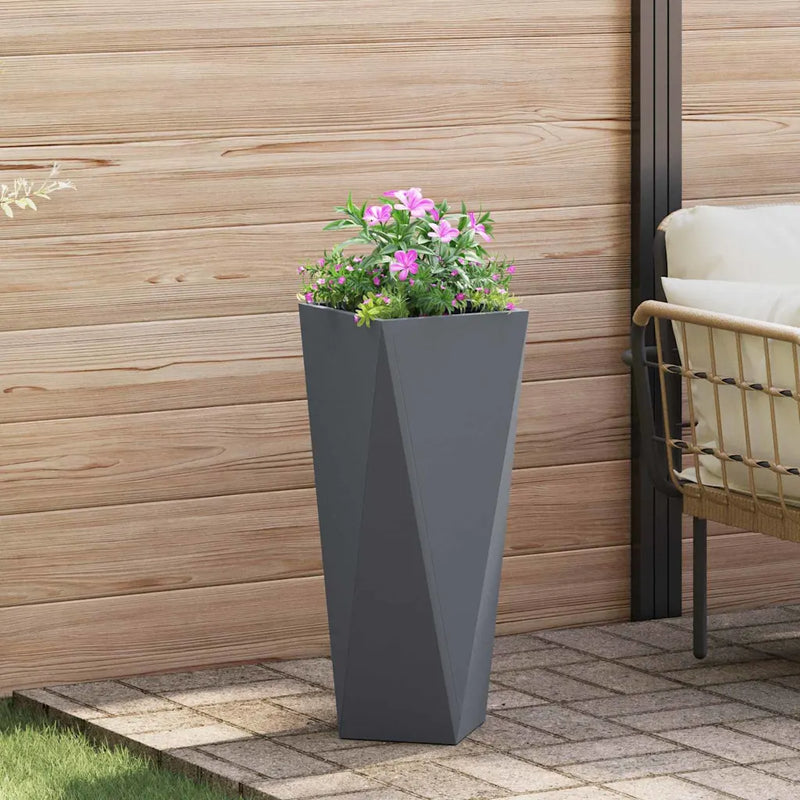 Planter 2 pcs Anthracite 30 x 30 x 75 cm Steel