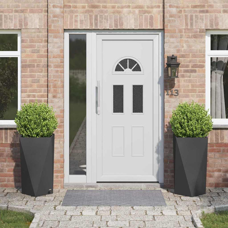 vidaXL Planter 2 pcs Black 40 x 40 x 75 cm Steel
