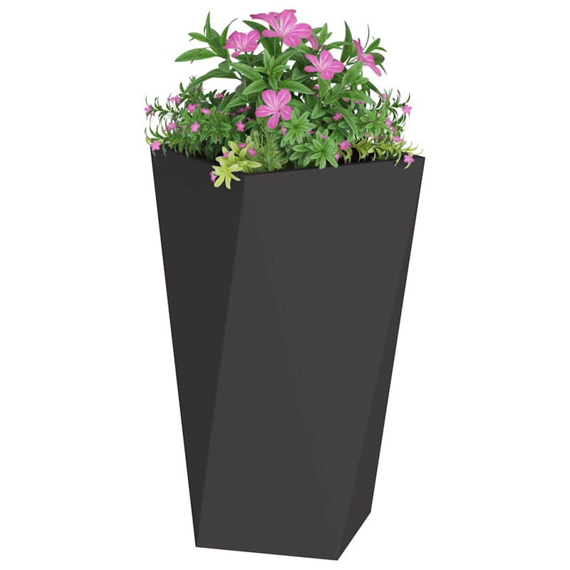 vidaXL Planter 2 pcs Black 40 x 40 x 75 cm Steel