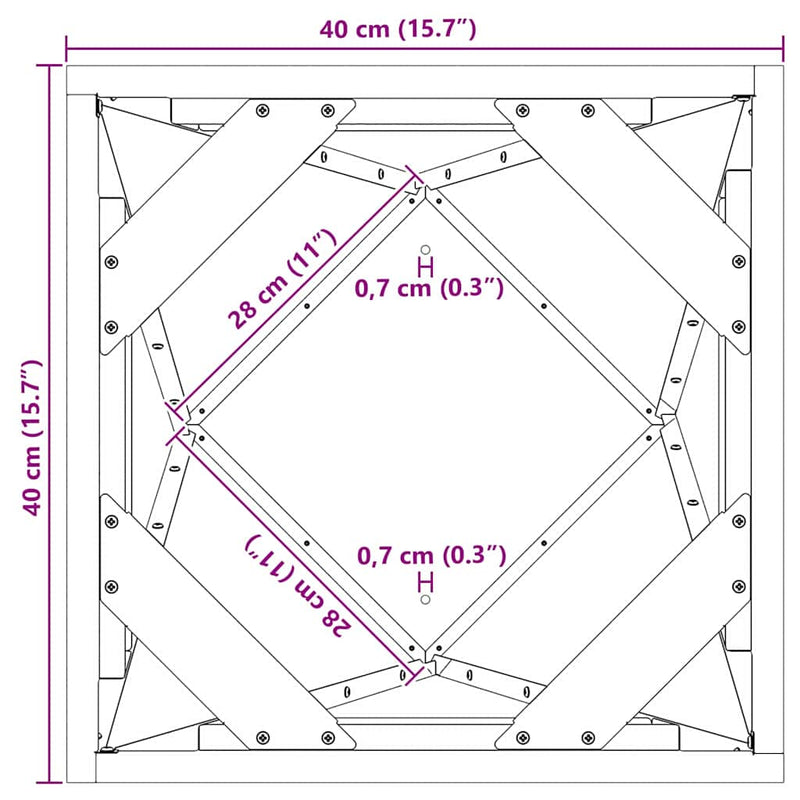 vidaXL Planter Anthracite 40 x 40 x 75 cm Steel