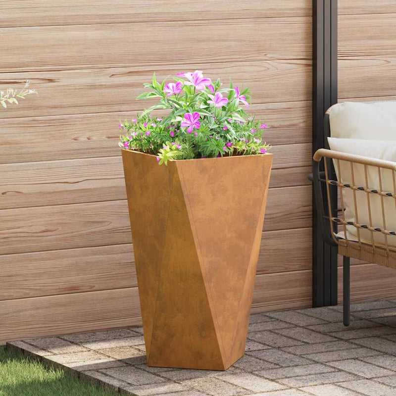 vidaXL Planter 2 pcs Rusty 40 x 40 x 75 cm Weathering Steel