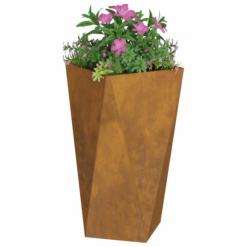 vidaXL Planter 2 pcs Rusty 40 x 40 x 75 cm Weathering Steel