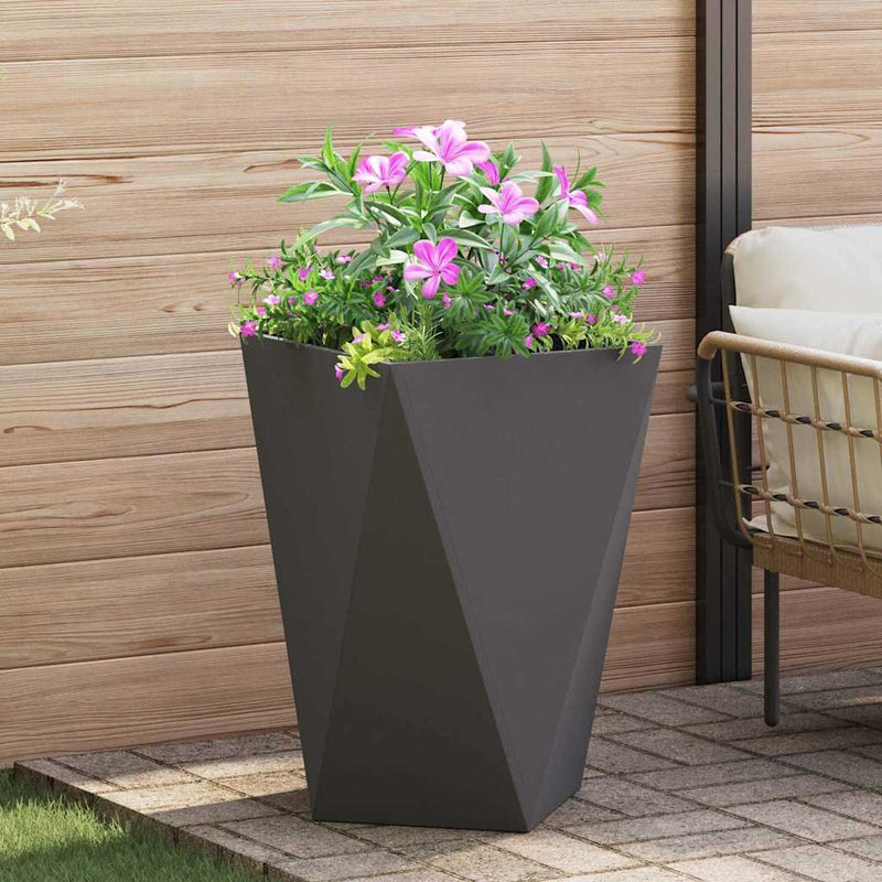 vidaXL Planter Black 50 x 50 x 75 cm Steel