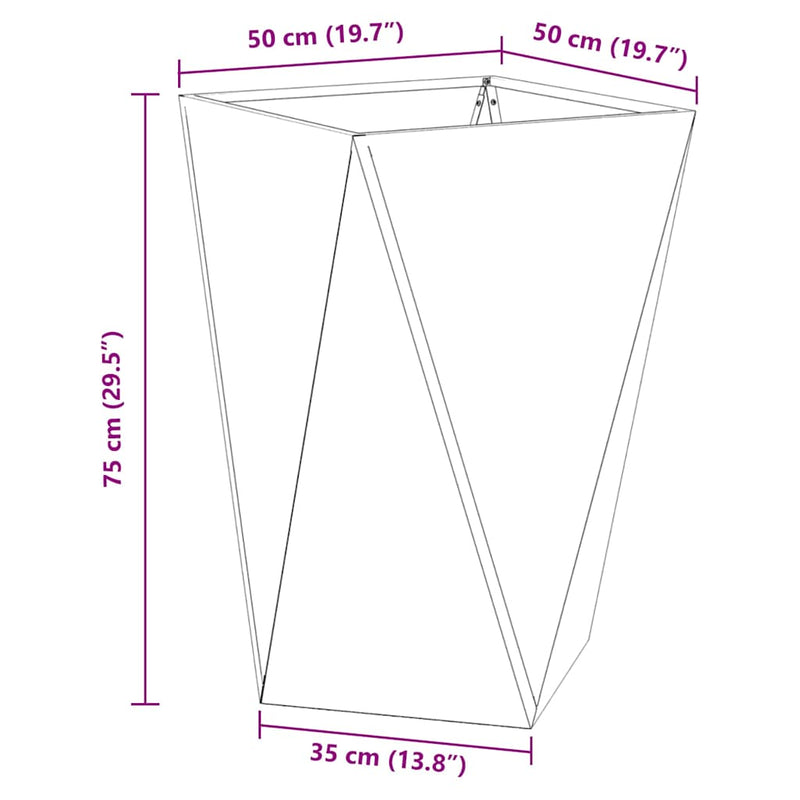 vidaXL Planter Anthracite 50 x 50 x 75 cm Steel