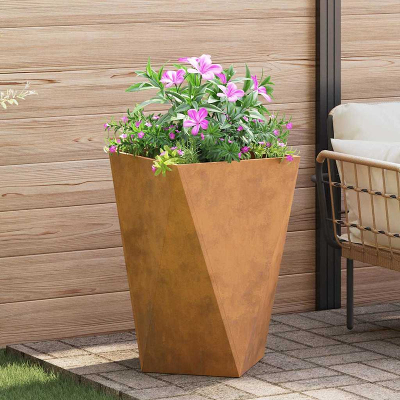 vidaXL Planter 2 pcs Rusty 50 x 50 x 75 cm Weathering Steel