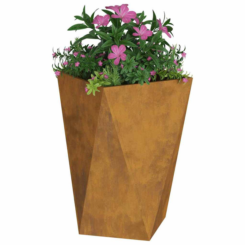 vidaXL Planter 2 pcs Rusty 50 x 50 x 75 cm Weathering Steel