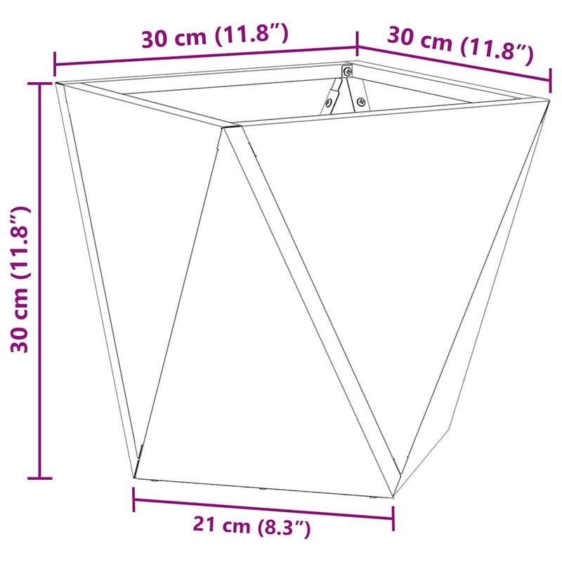vidaXL Planter Black 30 x 30 x 30 cm Steel