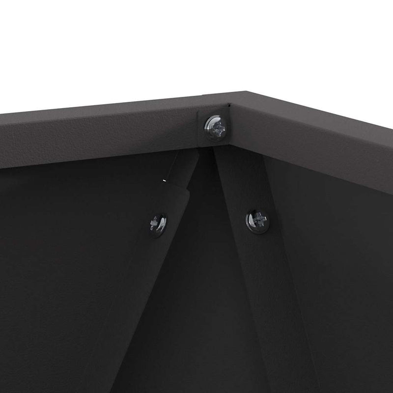 vidaXL Planter 2 pcs Black 30 x 30 x 30 cm Steel