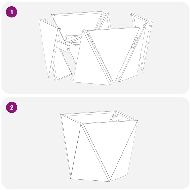 vidaXL Planter 2 pcs Black 30 x 30 x 30 cm Steel