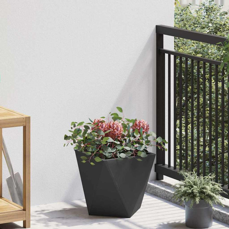 vidaXL Planter 2 pcs Black 30 x 30 x 30 cm Steel