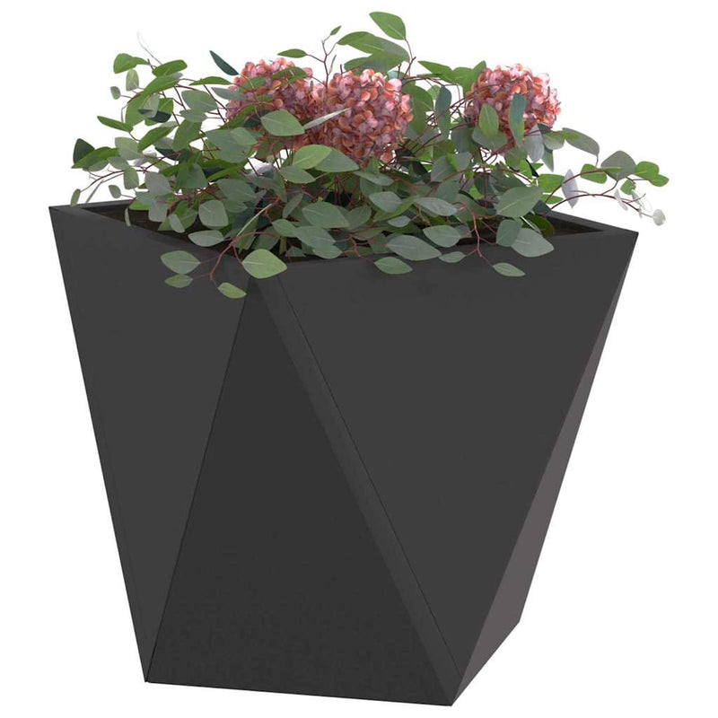 vidaXL Planter 2 pcs Black 30 x 30 x 30 cm Steel