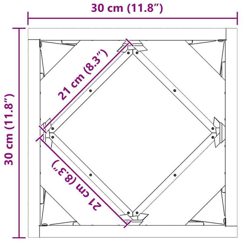vidaXL Planter Anthracite 30 x 30 x 30 cm Steel