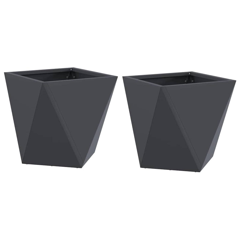vidaXL Planter 2 pcs Anthracite 30 x 30 x 30 cm Steel