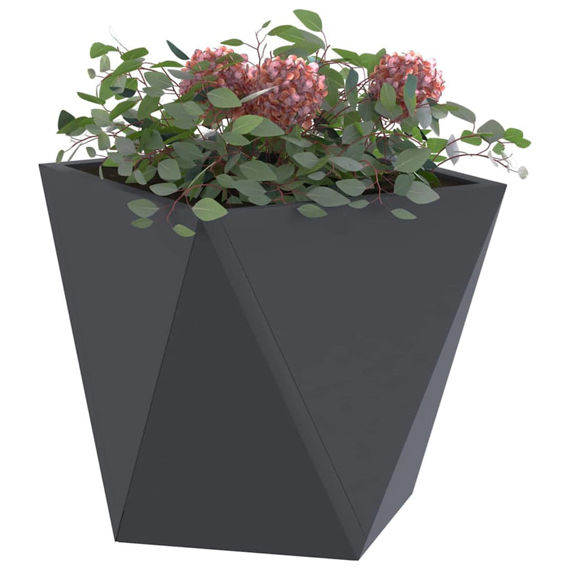vidaXL Planter 2 pcs Anthracite 30 x 30 x 30 cm Steel