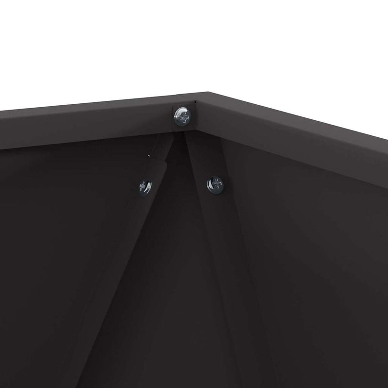 vidaXL Planter 2 pcs Black 40 x 40 x 40 cm Steel
