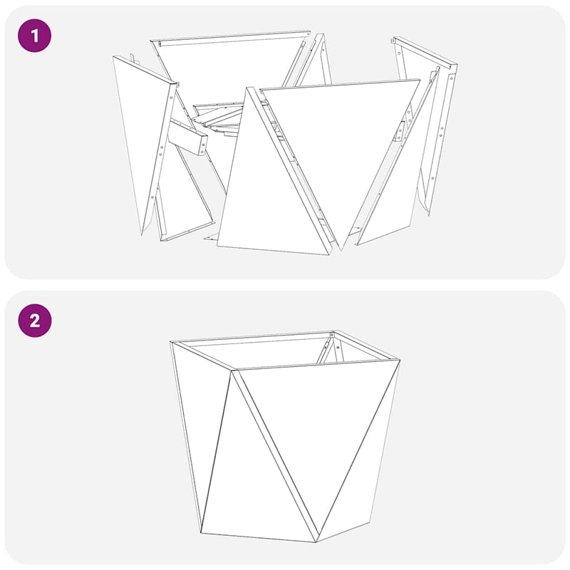 vidaXL Planter 2 pcs Black 40 x 40 x 40 cm Steel