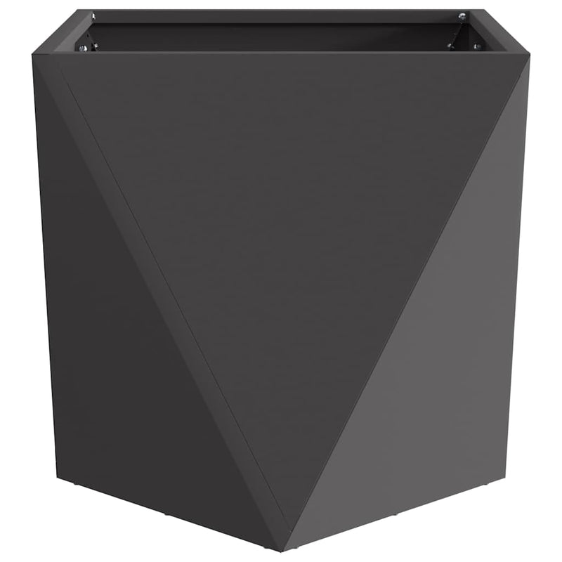 vidaXL Planter 2 pcs Black 40 x 40 x 40 cm Steel