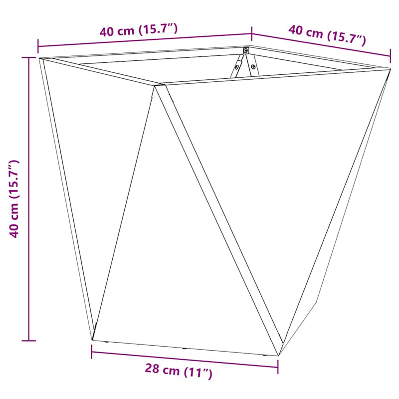vidaXL Planter Anthracite 40 x 40 x 40 cm Steel