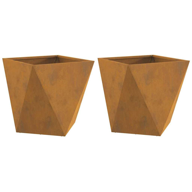 vidaXL Planter 2 pcs Rusty 40 x 40 x 40 cm Weathering Steel