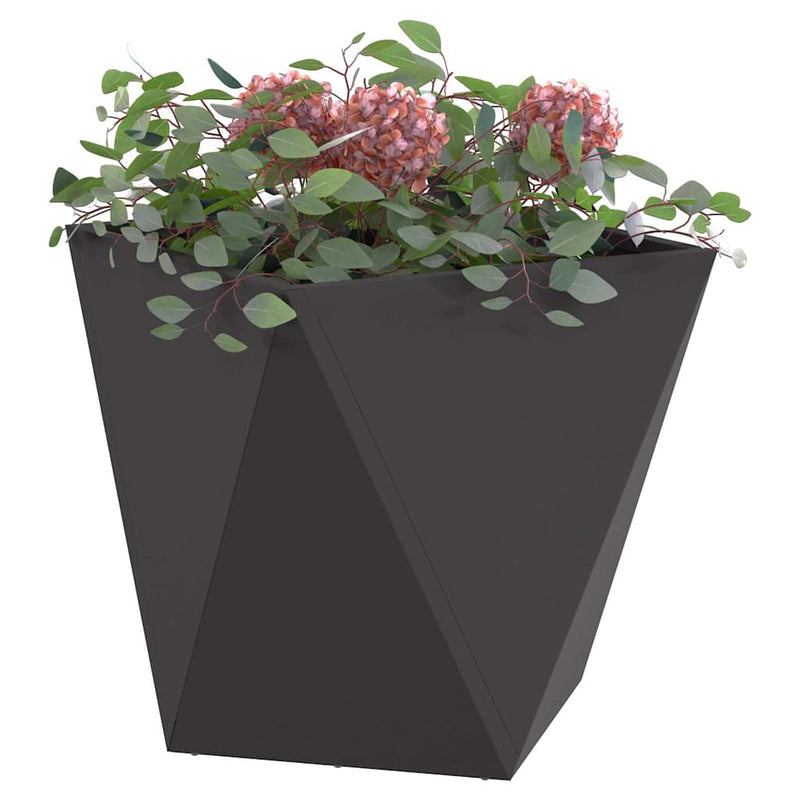 vidaXL Planter Black 50 x 50 x 50 cm Steel