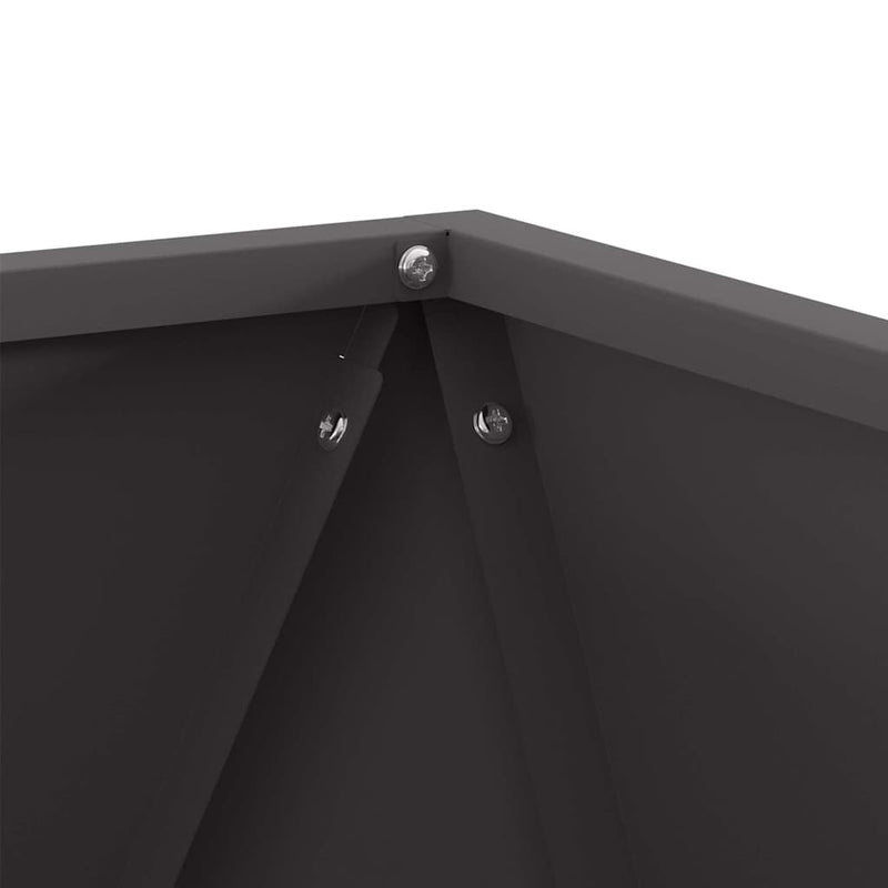 vidaXL Planter 2 pcs Black 50 x 50 x 50 cm Steel