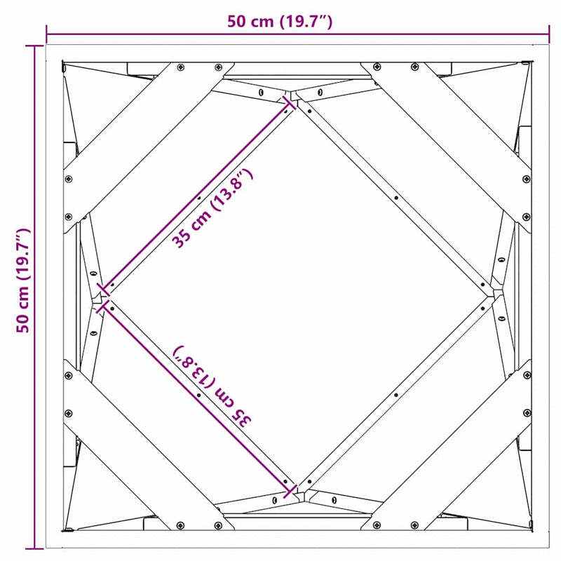 vidaXL Planter 2 pcs Black 50 x 50 x 50 cm Steel
