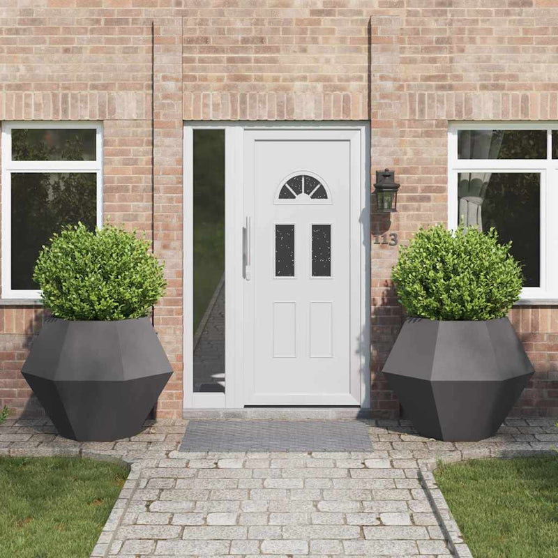 vidaXL Planter 2 pcs Black 100 x 100 x 80 cm Steel