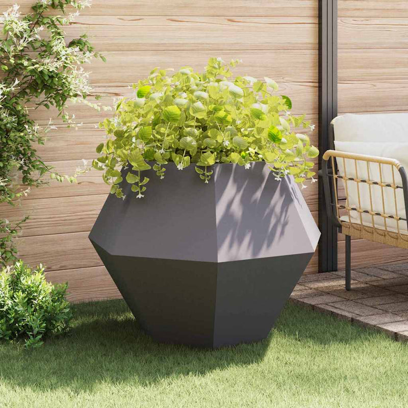 vidaXL Planter 2 pcs Black 100 x 100 x 80 cm Steel