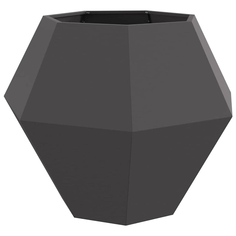 vidaXL Planter 2 pcs Black 100 x 100 x 80 cm Steel