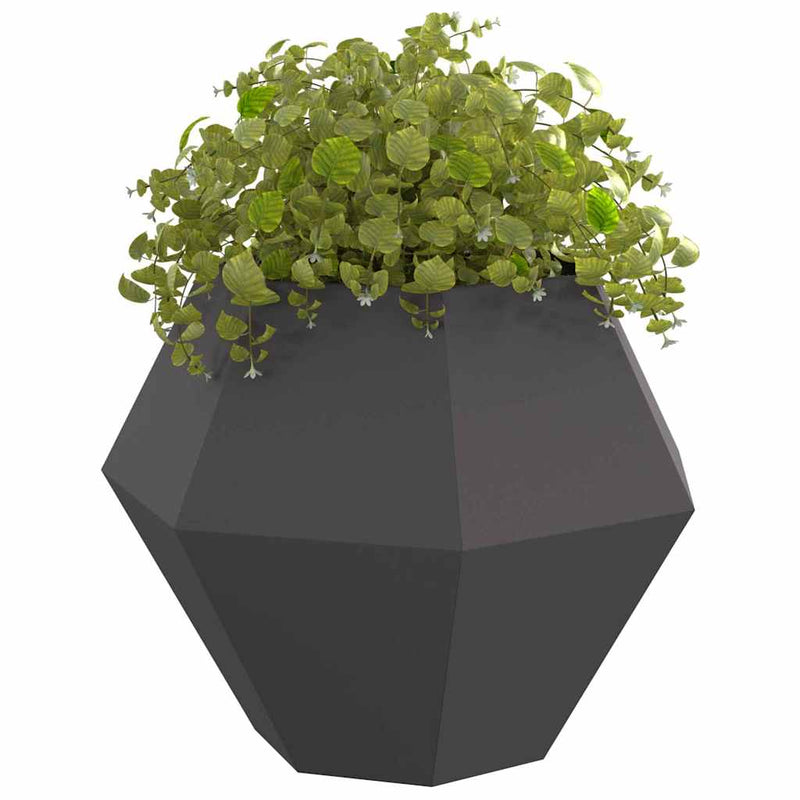 vidaXL Planter 2 pcs Black 100 x 100 x 80 cm Steel