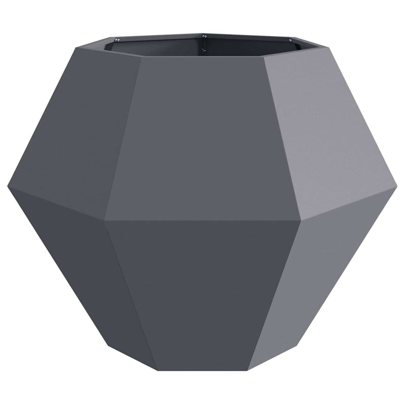 vidaXL Planter 2 pcs Anthracite 100 x 100 x 80 cm Steel
