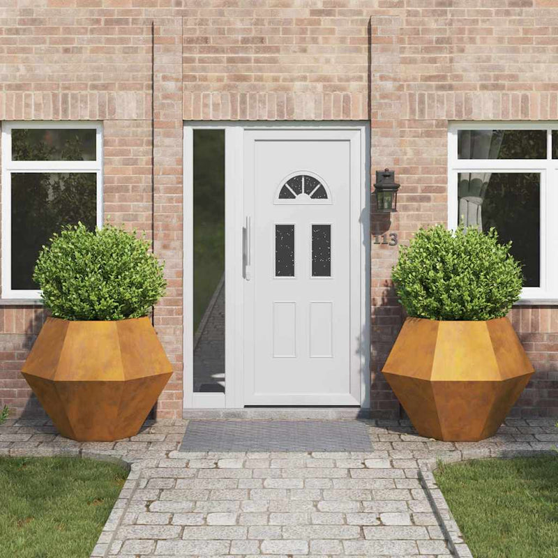 vidaXL Planter 2 pcs Rusty 100 x 100 x 80 cm Weathering Steel